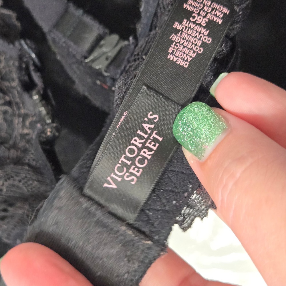 Victorias Secret Dream Angels Perfect Coverage Bra Black Lace 36C 332929-DL3 - Picture 4 of 7